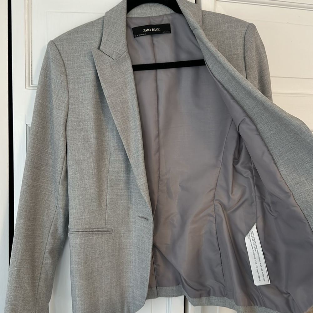Zara Basic Grey Blazer - image 5